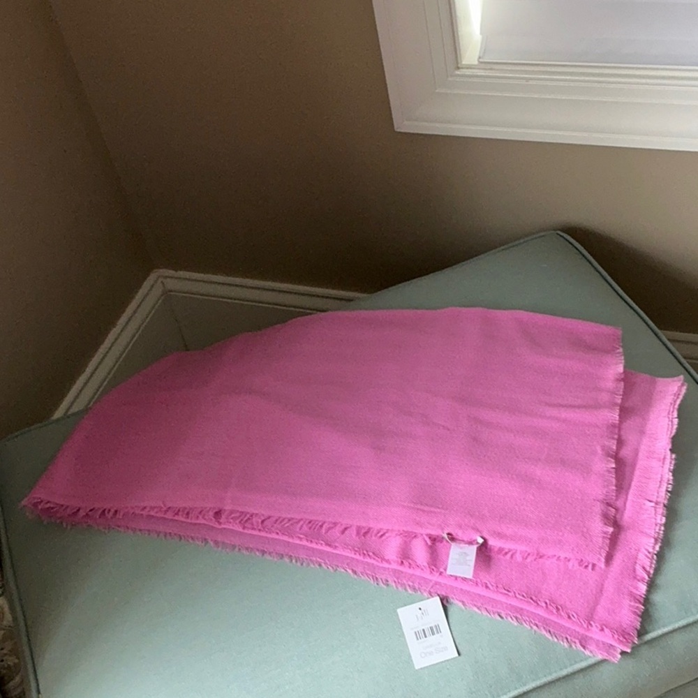 J. Jill Camellia Pink Scarf with Fringe